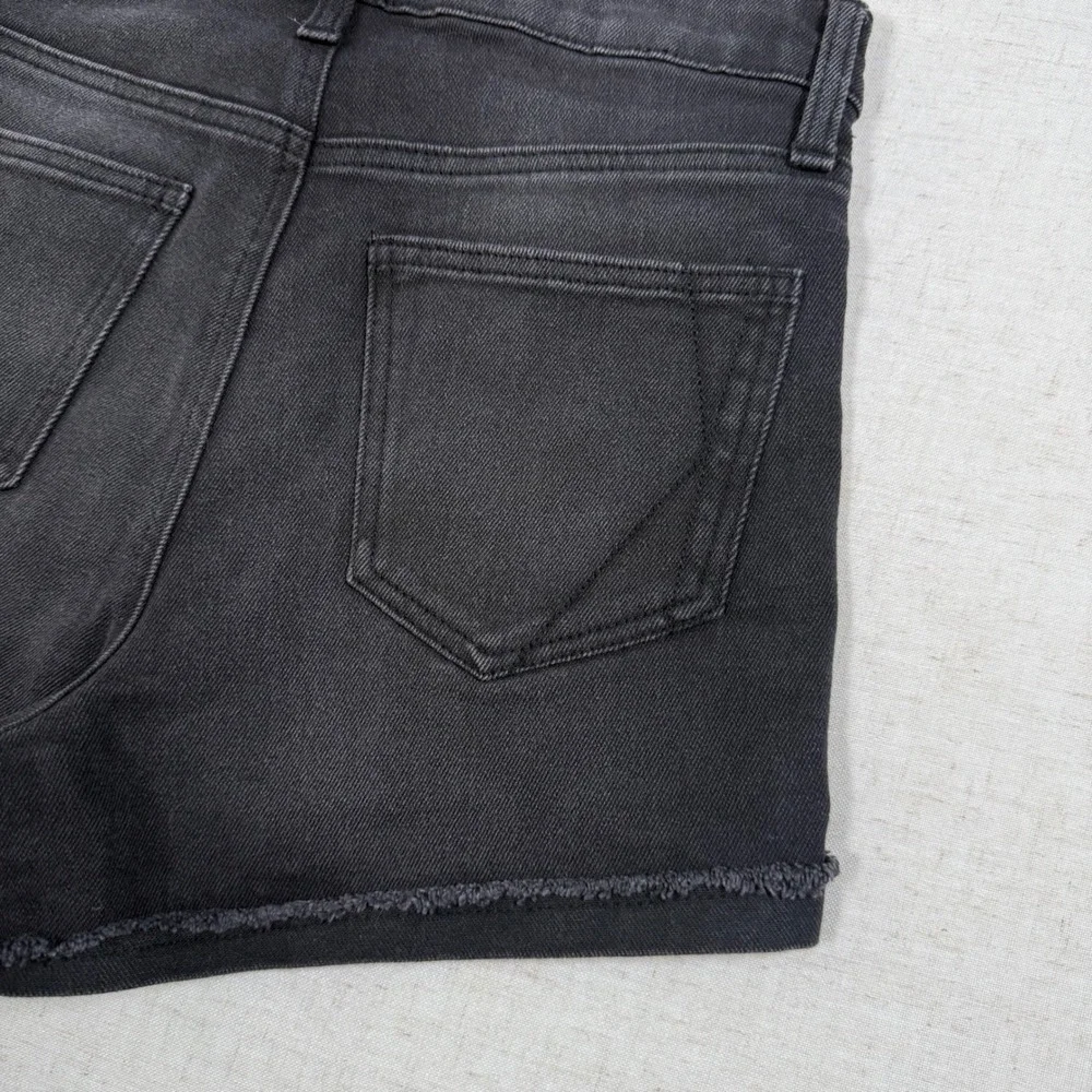 Kendall + Kylie The Drifter High Rise Black Denim Shorts Frayed Hem Size 5 27